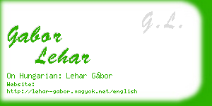 gabor lehar business card